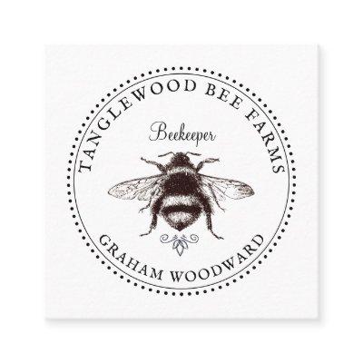 Honey Bee Logo Apiary Beekeeper Honey Products  Square