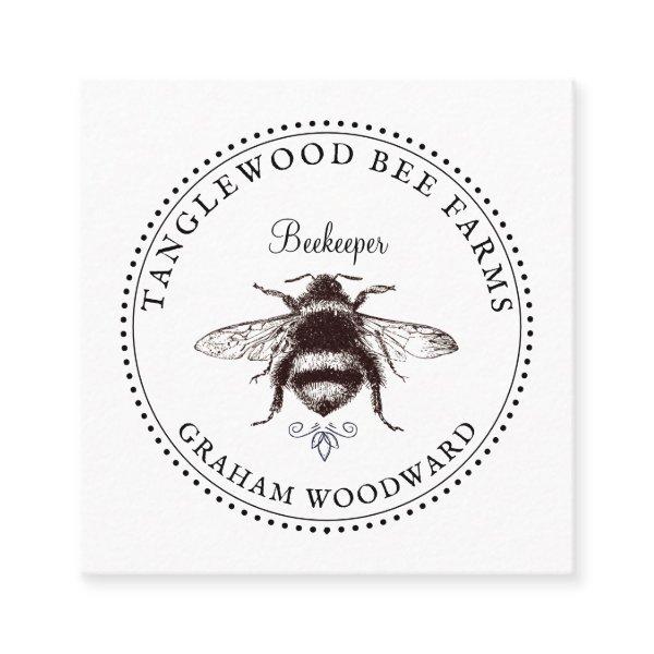 Honey Bee Logo Apiary Beekeeper Honey Products  Square