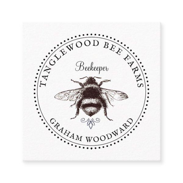 Honey Bee Logo Apiary Beekeeper Honey Products  Square