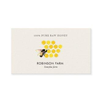 Honey comb & Bee logo Apiary