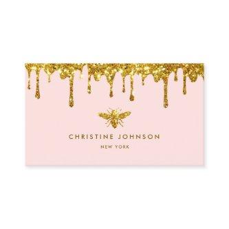 honey drips faux glitter bee  logo