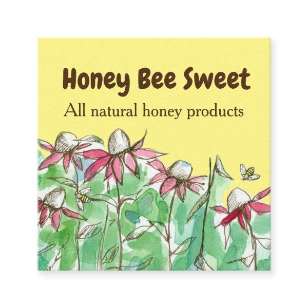 Honey For Sale Honeybee Beekeeper Flowers Square