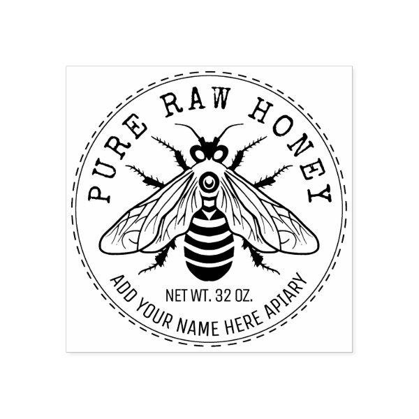 Honey Jar Labeling | Honeybee Honeycomb Bee Apiary Rubber Stamp