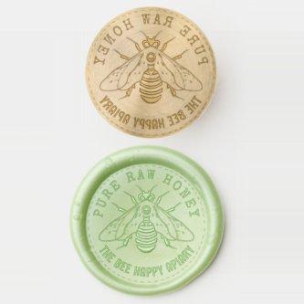 Honeybee Bee Apiary Honey Jar Labeling Custom Text Wax Seal Stamp