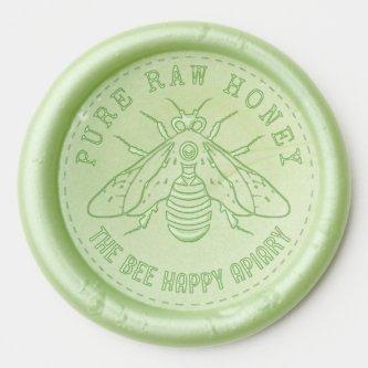 Honeybee Bee Apiary Honey Jar Labeling Custom Text Wax Seal Sticker