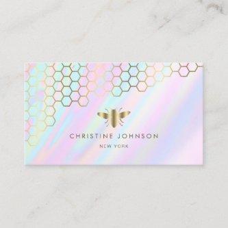 honeycomb and faux gold foil bee