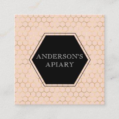 honeycomb faux gold foil apiary square
