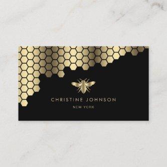 honeycomb faux gold foil bee