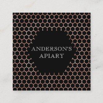 honeycomb faux rose gold foil apiary square