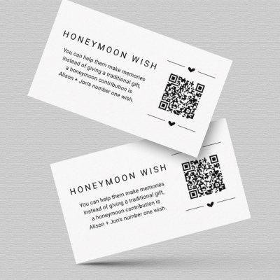 Honeymoon Wish / Fund Card w QR Code Insert