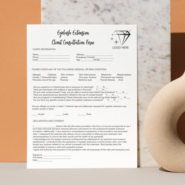 HookUp Allergy Patch Test Eyelash Extension Logo Letterhead