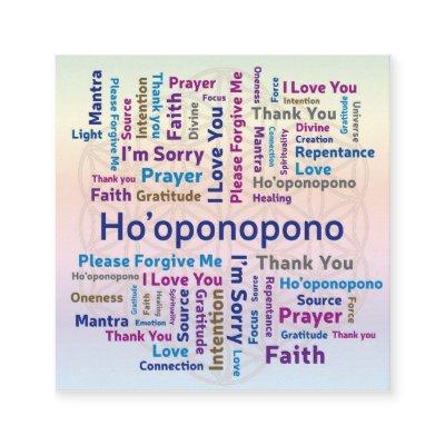 Ho'oponopono Word Cloud - Mantra - Self Love Square