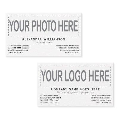 Horizontal Photo Logo Template Double-Sided White
