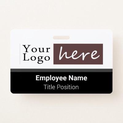 Horizontal Style Logo Employee Name Badge