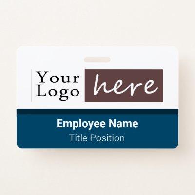 Horizontal Style Logo Employee Name Blue Badge