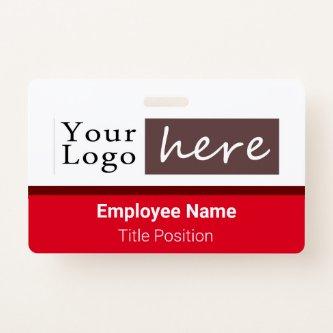 Horizontal Style Logo Employee Name Red Badge