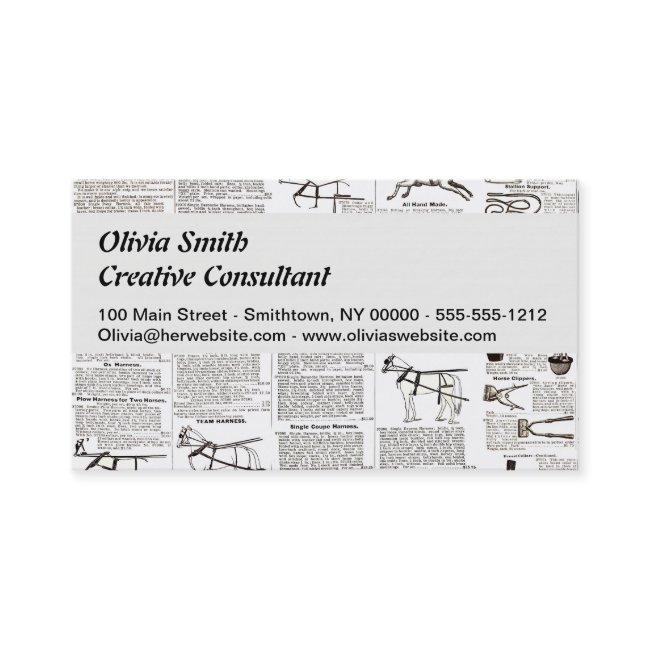 Horse Antique Advertising Newspaper Art