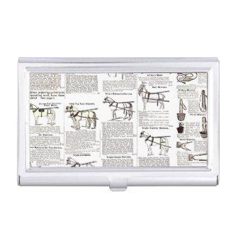 Horse Antique Advertising Newspaper Art  Case