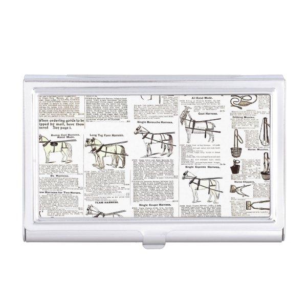 Horse Antique Advertising Newspaper Art  Case