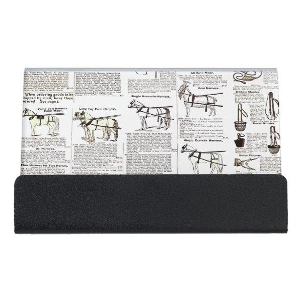 Horse Antique Advertising Newspaper Art Desk  Holder