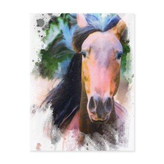 *~* Horse Artistic  Equine AR22 Artsy Pastel Postcard