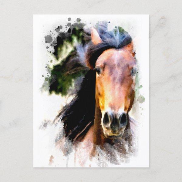 *~* Horse Artistic  Painting Equine AR22 Artsy Postcard