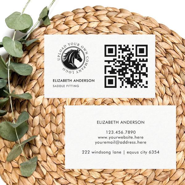 Horse Equestrian QR Code Business Logo