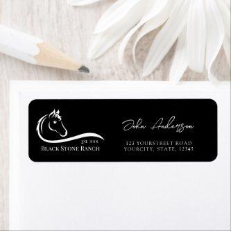 Horse ranch logo equestrian stable branding label