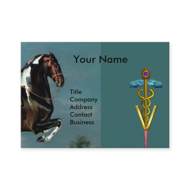 HORSE REARING "GOLD CADUCEUS VETERINARY SYMBOL