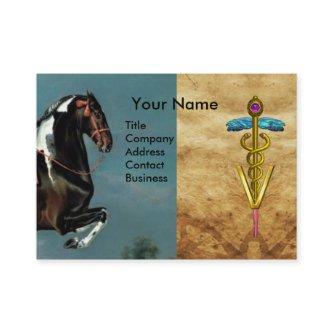 HORSE REARING "GOLD CADUCEUS VETERINARY SYMBOL