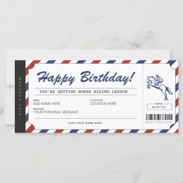 Horse Riding Lessons Gift Ticket Voucher