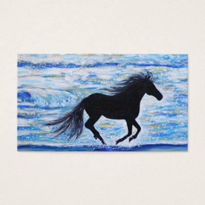Horse Running Free by the Sea