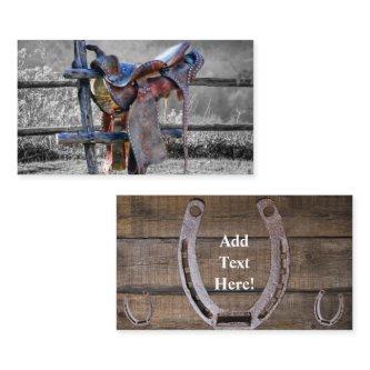Horse Saddle On Corral Fence Western