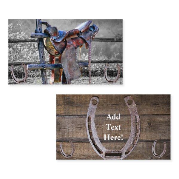 Horse Saddle On Corral Fence Western