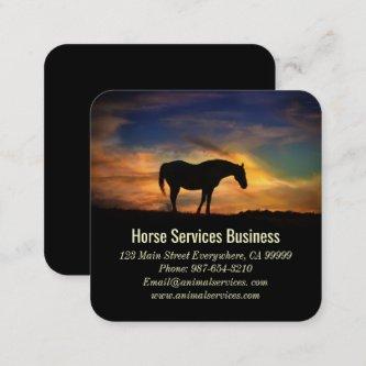Horse Services or Equine Veterinarian Business Car Square