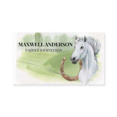 Horse Watercolor Ferrier Stable Horseshoe