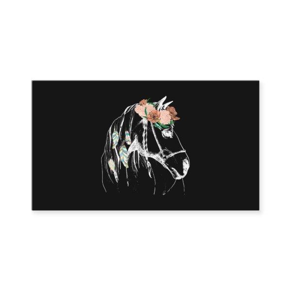 Horse With Flowers For Horse Lover Men Women