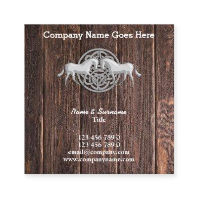 Horses crest wood & celtic knot rustic horse square