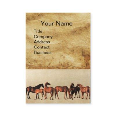 HORSES /MARES AND FOALS Brown Parchment