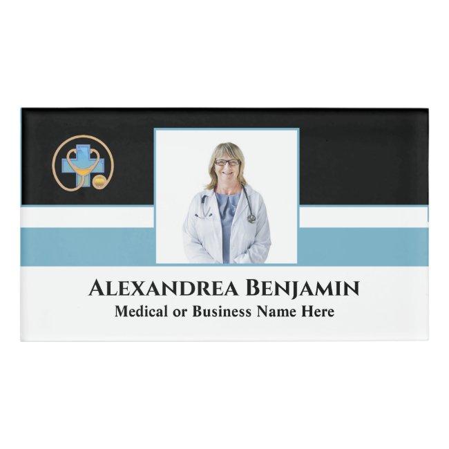 Hospital Business Employee Name Photo Logo Custom Name Tag