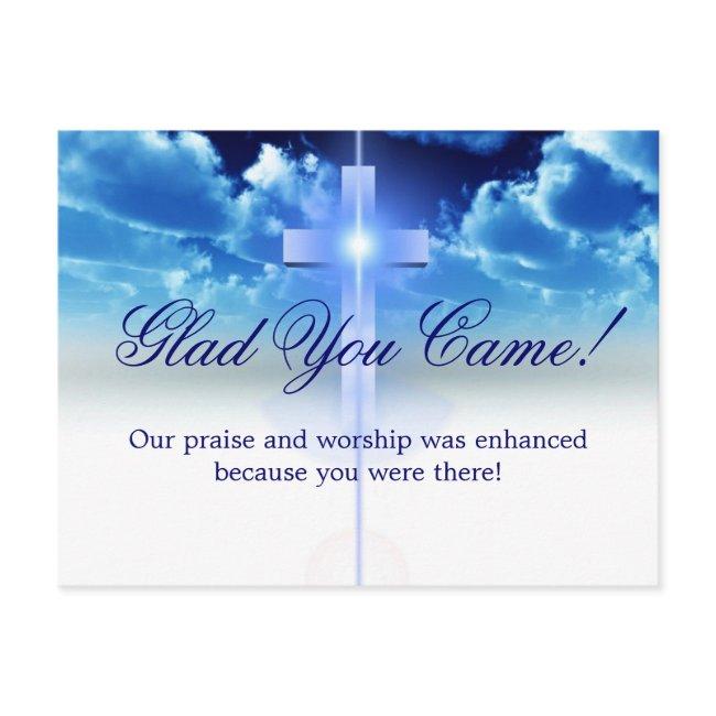 Hospitality: Illuminated Cros "Glad You Came Card" Postcard