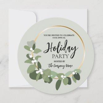 Hosted Corporate Holiday Party Christmas Wreath Invitation