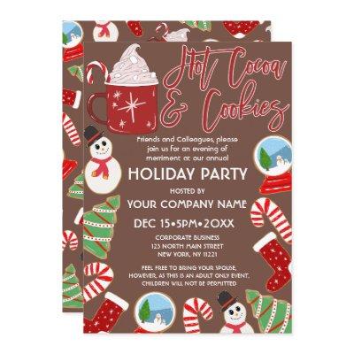 Hot Cocoa Cookies Illustration Christmas Corporate Invitation