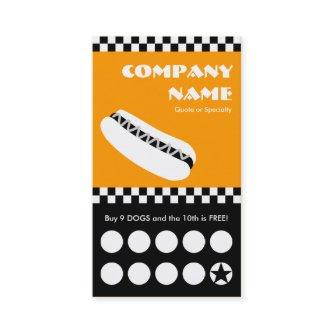 hot dog checkers punchcard loyalty card