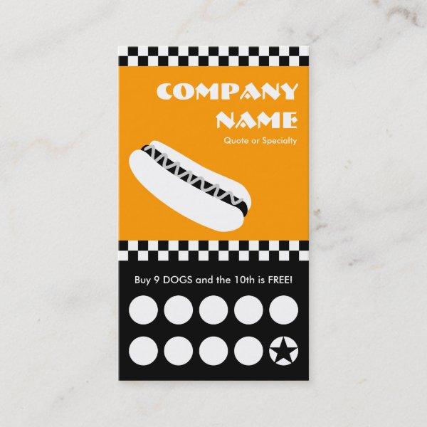 hot dog checkers punchcard loyalty card