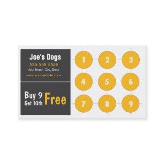 Hot Dog Loyalty  Punch Card