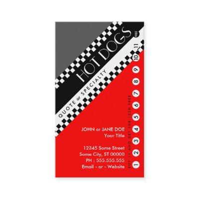hot dogs punchcard : (buy 11 get 1 free) loyalty card