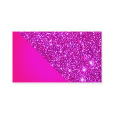 Hot Pink and Sparkle Glitter Biz Card 3
