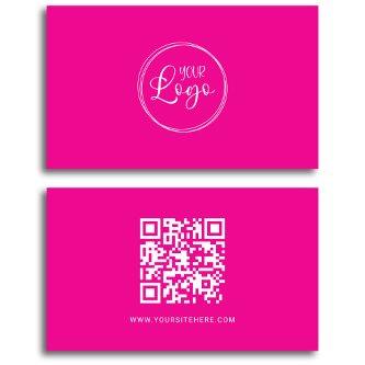Hot Pink and White Logo Minimalist QR Code