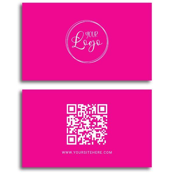 Hot Pink and White Logo Minimalist QR Code
